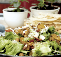 Roasted squash and carrot salad with chickpeas and almonds, Lidia’s a Pot, a Pan, and a Bowl - – Photo credit Armando Rafael